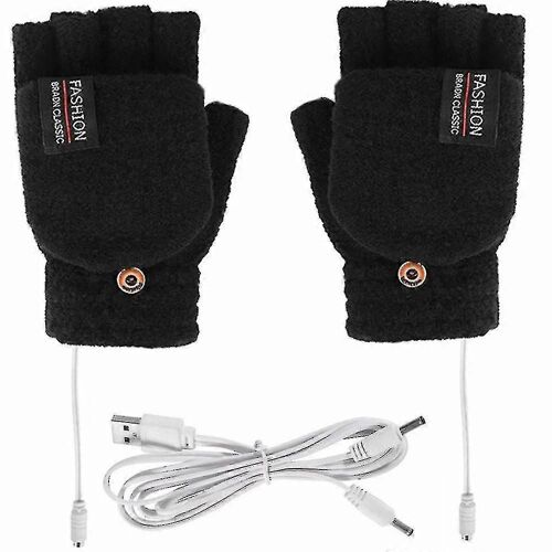 Hiver Usb Charge Gants De Chauffage Électrique Thermique Chauffé Plein Demi Mitaines