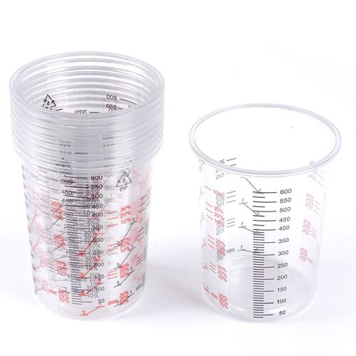 10 Pièces Peinture Mélange Calibrée Tasse Plastique Peinture Mélange Tasses 600ml Mélangeurs Pour Un Mélange Précis De La Peinture Et Des Liquides
