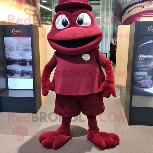Personnage De Costume De Mascotte Redbrokoly De Grenouille Marron Habillé D'une Mini Jupe Et De Bonnets