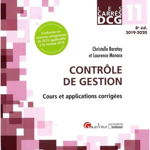 Contrôle De Gestion Dcg 11 - Cours Et Applications Corrigées - Edition 2019-2020