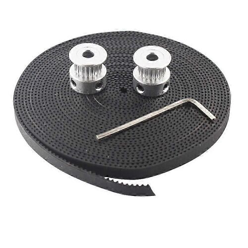 Pièces d'imprimante 3D chaudes Accessoire 2pcs GT2 16dents 16 dents Timing Alumium Poulie Alésage 5mm Largeur 6mm Avec 2mètres 2m 6mm GT2 Courroie js