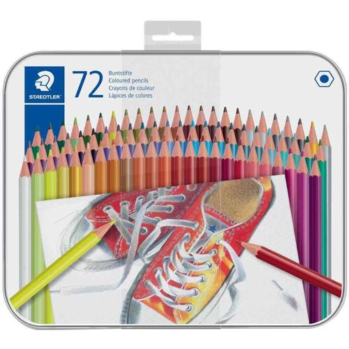 Staedtler Crayon De Couleur Hexagonal, Étui En Métal De 72