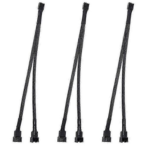 3Pcs PWM Fan Splitter Cable 2Way 4Pin Y Sleeved Extension Power Cable 1To2 Converter for PC Motherb js