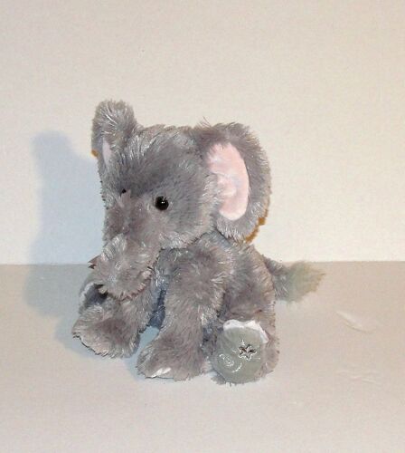 Doudou Elephant Gris Toy Russ Peluche Noeud Papillon Satin