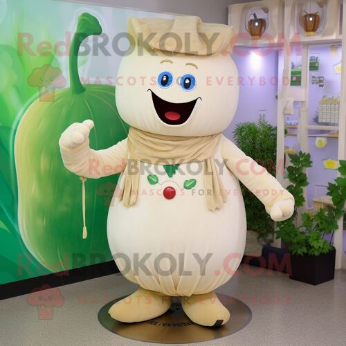Mascotte Redbrokoly De Personnage De Navet Beige Habillé D'une Jupe Cercle Et De Bracelets