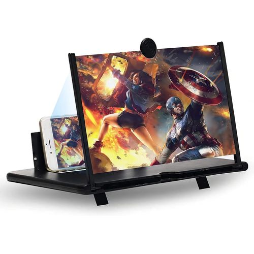 Agrandisseur Ecran Telephone 14 Pouces, Ecran Loupe Pour Téléphone Portable, 3D Hd Loupe Pour Smartphone, Pour Regarder Des Vidéos De Films,Pour Tous Les Smartphones (Noir)[Z608]