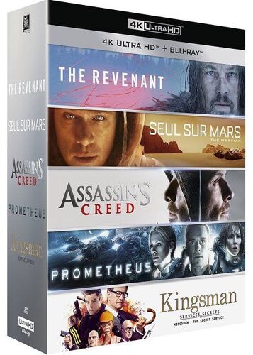 Meilleur De La 4k : The Revenant + Seul Sur Mars + Assassin's Creed + Prometheus + Kingsman : Services Secrets - 4k Ultra Hd + Blu-Ray + Digital Hd