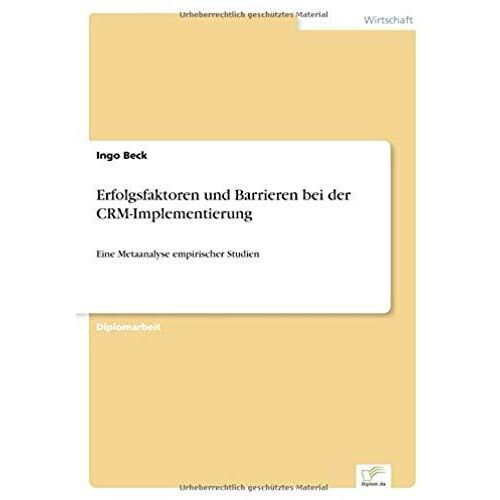 Erfolgsfaktoren Und Barrieren Bei Der Crm-Implementierung
