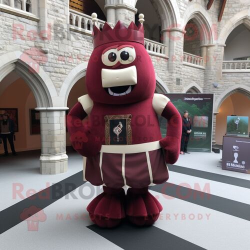 Personnage De Costume De Mascotte Redbrokoly De Château Irlandais Marron Habillé Avec Un Legging Et Des Sacs À Main