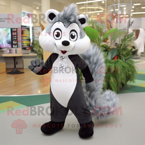 Mascotte Redbrokoly De Personnage De Mouffette Grise Habillée D'un Legging Et De Porte-Clés