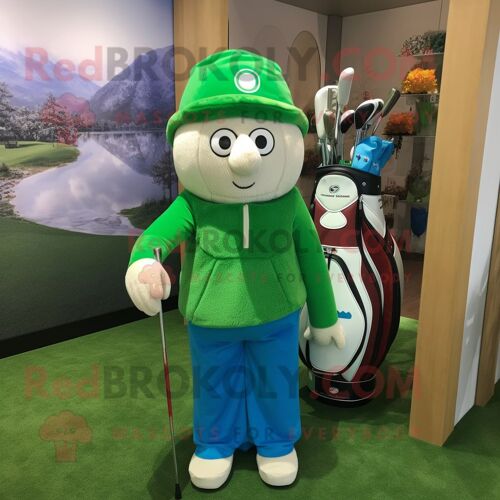 Personnage De Costume De Mascotte Redbrokoly De Sac De Golf Habillé D'une Combinaison Et De Porte-Clés