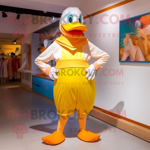 Personnage De Costume De Mascotte Redbrokoly De Canard Habillé D'un Body Et De Bandeaux