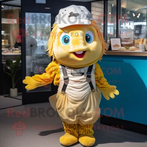 Personnage De Costume De Mascotte Redbrokoly Fish And Chips Habillé D'un Maillot De Bain Une Pièce Et De Porte-Clés