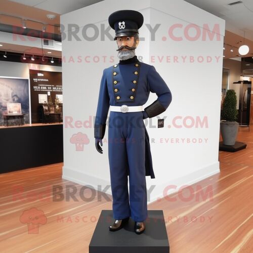 Personnage De Costume De Mascotte Redbrokoly De Soldat De La Guerre Civile De La Marine Vêtu D'une Robe De Soirée Et D'épingles À Cravate