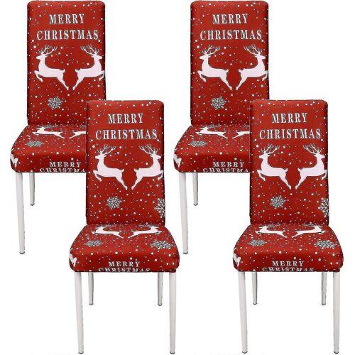 Housses de chaise pour salle à manger Noël Chaise de salle à manger Slipovers Stretch Dining Chair Seat Protector Slipovers