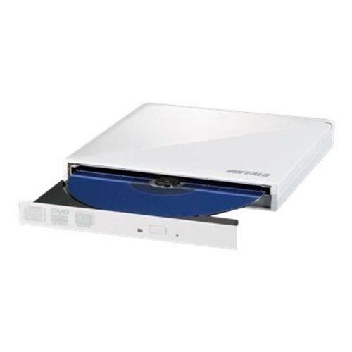 BUFFALO MediaStation 8x Ultra-Slim Portable DVD Writer - Lecteur de disque - DVD±RW / DVD-RAM - 8x8x5x - USB 2.0 - externe - blanc très brillant