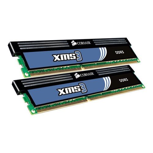 CORSAIR XMS3 - DDR3 - kit - 2 Go: 2 x 1 Go - DIMM 240 broches - 1333 MHz / PC3-10666 - CL9 - mémoire sans tampon - non ECC