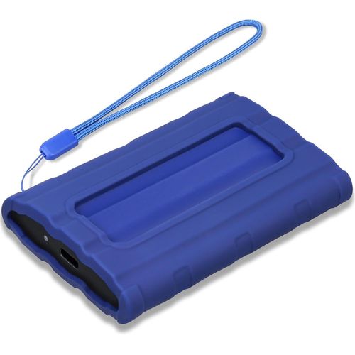 CHENG-Silicone Étui de Transport de Disque Dur pour Samsung T7 Shield Portable SSD 1TB 2TB 4TB Disque Dur Externe à État Solide, Silicone Housse de Protection pour SSD T7 Shield, avec Dragonne, Bleu