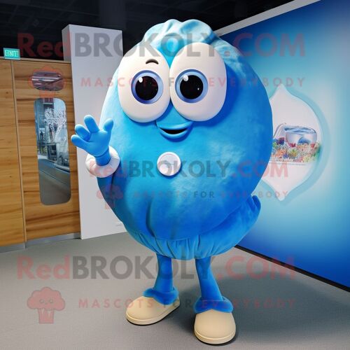 Personnage De Costume De Mascotte Redbrokoly Blue Oyster Habillé D'un Maillot De Bain Et D'épinglettes