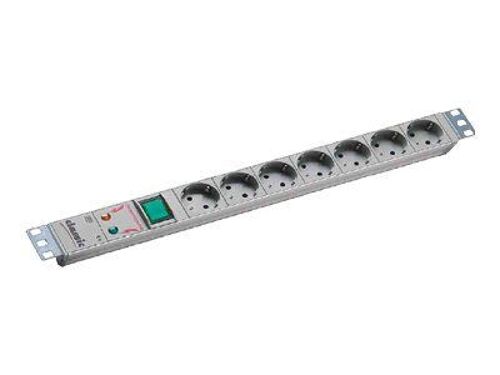 Bachmann - Coupe-circuit (rack-montable) - connecteurs de sortie : 7 - 1U - 19" - 2 m cordon - gris clair