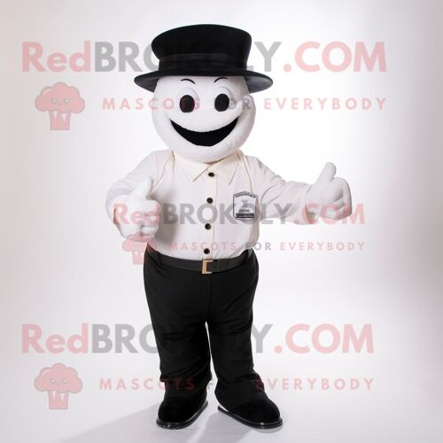 Costume De Mascotte Redbrokoly De Bracelet Blanc Habillé Avec Un Pantalon De Costume Et Des Épingles À Chapeau