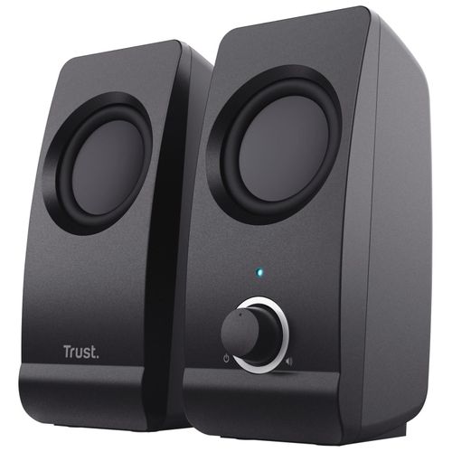 Trust Remo Enceinte PC USB 2.0, 16 W, Haut Parleur USB, Jack 3,5 mm, pour Ordinateur Portable, PC, Baffle Bureau Plug & Play - Noir