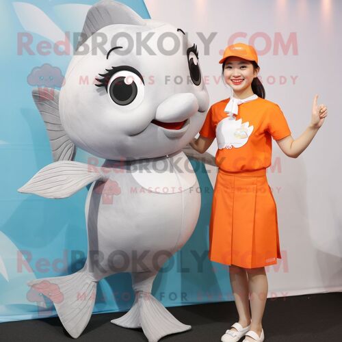 Personnage De Costume De Mascotte Redbrokoly De Poisson Rouge Argenté Habillé D'un Maillot De Bain Une Pièce Et De Bretelles