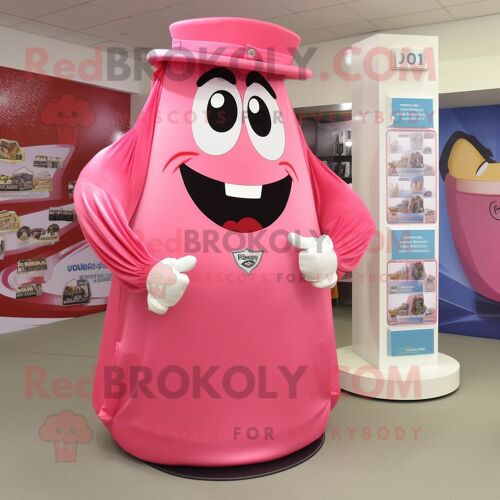 Personnage De Costume De Mascotte Redbrokoly De Bague De Fiançailles Rose Habillé D'un T-Shirt Et De Cummerbunds