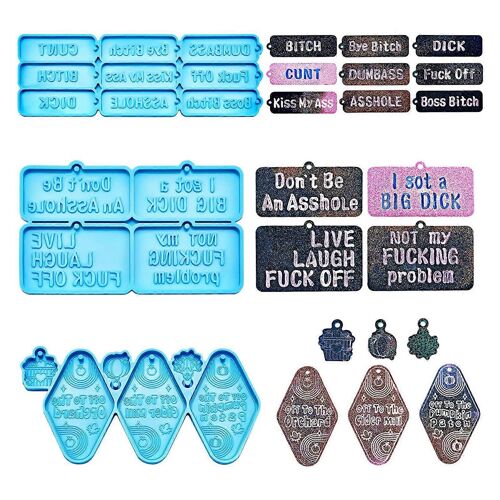 Moule En Silicone Pour Bricolage Porte-Clés Collier Breloques Résine Époxy Fabrication De Bijoux