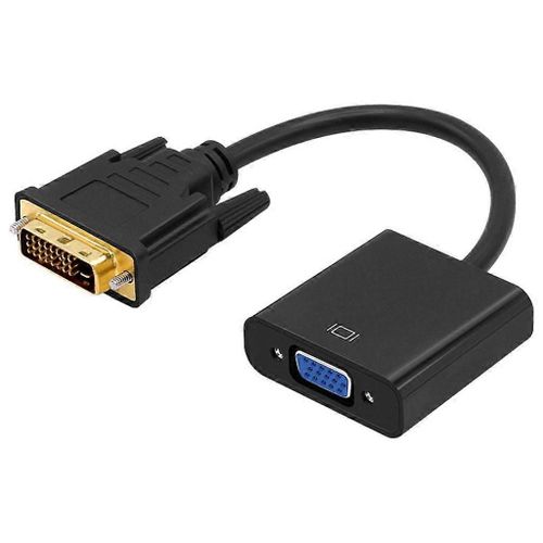 Connection Cable DVI to VGA Adapter Cord with Build-In Chip Wide Compatibility