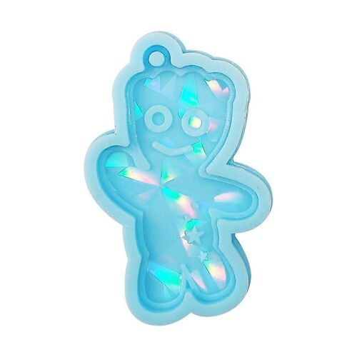 Dessin Animé Résine Moule Holographique Poupée-Silicone Moule Arc-En-Ciel Effet De Lumière Porte-Clés