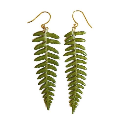 Boucles D'oreilles Accrocheuses Bohème Boucles D'oreilles Green Fern Leaf Délicate Longue Frange