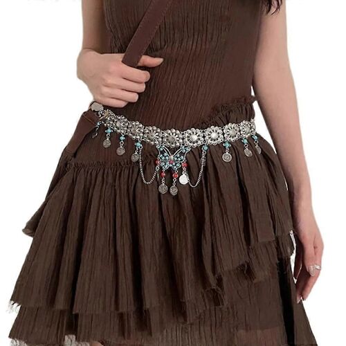 Elegant Belly Chain Butterfly Waist Chain Ethnic Fringed Chain Belt Coin