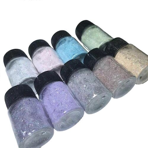 9color Holographics Glitter Powder Stars Moon Sequins Nail Art Decoration 