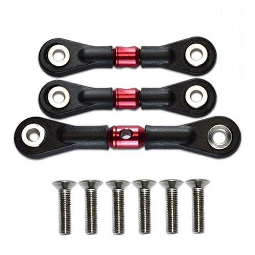 3pcs Steering Link Rod Adjustable Servo Rod For Tt02/02t Rc Car Upgraded Part