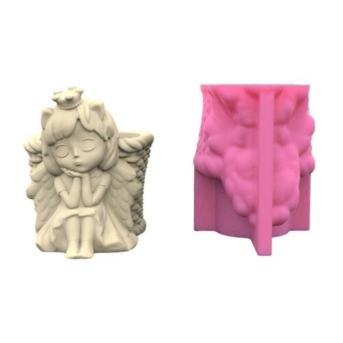 Pot De Fleur Silicone Moule Béton Ciment 3d Angel Girl Pot De Fleurs Moule Plâtre
