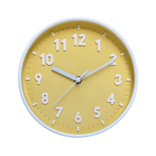 Horloge murale simple moderne 8 pouces couleur bonbon silencieux pour ornement d'horloges de temps