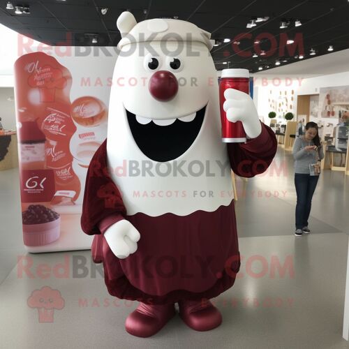 Personnage De Costume De Mascotte Redbrokoly De Bouteille De Lait Marron Habillé D'une Chemise En Popeline Et D'enveloppes