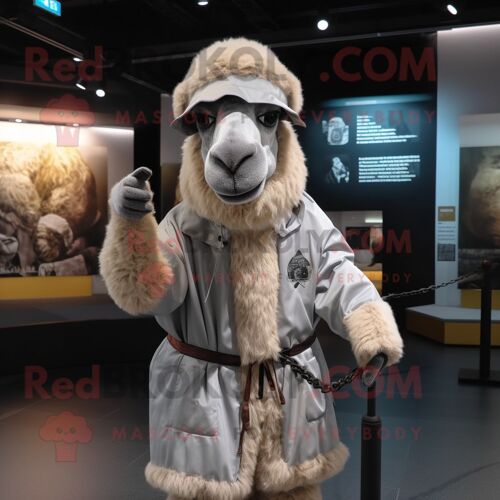 Costume De Mascotte Redbrokoly Silver Camel Personnage Habillé D'une Parka Et Wraps