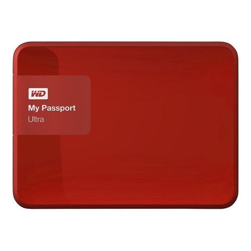 WD My Passport Ultra WDBZFP0010BRD - Disque dur - chiffré - 1 To - externe (portable) - USB 3.0 - rouge