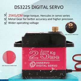 Dsservo Ds3225 25kg Servo Étanche Numérique À Couple Élevé Et À Couple De 180 Degrés Pour La Voiture De Robot D& 39;Avion Rc ( 1 Pc )-Générique