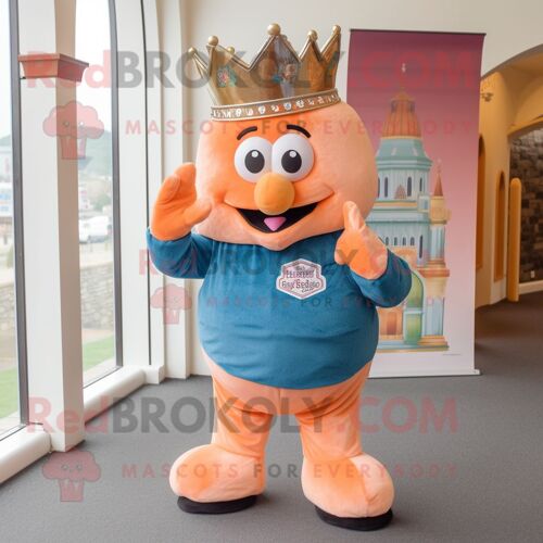 Personnage De Costume De Mascotte Redbrokoly Peach Irish Castle Habillé D'un Short En Jean Et De Bracelets