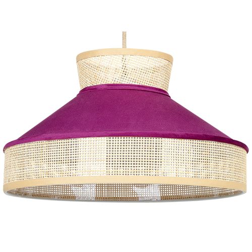 Lampe Suspension Batali Rotin Rose Fushia