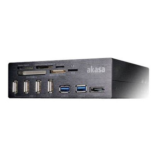 Akasa InterConnect Pro - Lecteur de carte - 5,25" (CF I, CF II, MS, MS PRO, MMC, SD, xD, MS PRO Duo, microSD, SDHC, MS Micro, microSDHC, xD Type H, xD Type M, SDXC) - USB 3.0/eSATA