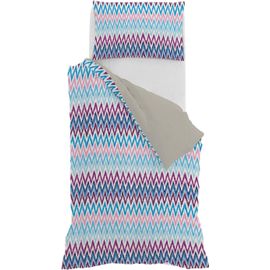 Sjzg-Parure De Lit 2 Pièces En Seersucker Avec Housse De Couette 135 X 200 Cm Et Taie D'oreiller De 80 X 80 Cm, En Microfibre Douce Et Respirante, À Rayures, Bleue, En Seersucker