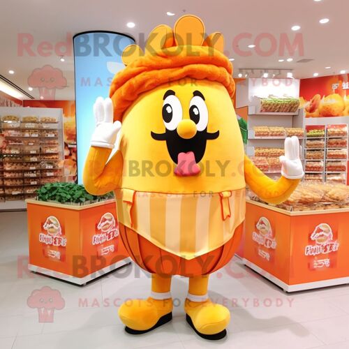 Personnage De Costume De Mascotte Redbrokoly Peach French Fries Habillé D'une Culotte Et De Porte-Clés