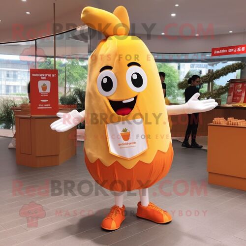 Personnage De Costume De Mascotte Redbrokoly Peach French Fries Habillé D'une Culotte Et De Porte-Clés