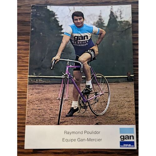 Carte Publicitaire Gan/Mercier - Raymond Poulidor Dédicacée