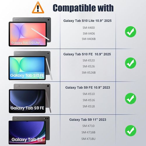 Ersan-Coque Pour Samsung Galaxy Tab S10 Lite/ S10 Fe/ S9 Fe 10,9 Pouces 2025/2023, S9 11"" 2023 Avec S Pen Porte-Stylet, Multi-Angles Mince Souple Tpu Étui Pour Galaxy Tab S10 Lite, Étoilebleue