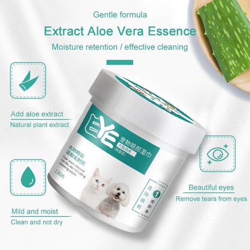 Lingettes Humides Pour Chiens Et Chats, 1 Boîte De 130 Lingettes Nettoyantes Pour Les Yeux Et Les Oreilles, Nettoyage Des Taches, Serviettes Humides Portables, Fournitures Clh @ 8